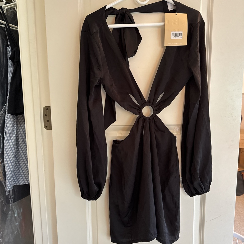 Sabo Skirt Black cutout mini dress NWT